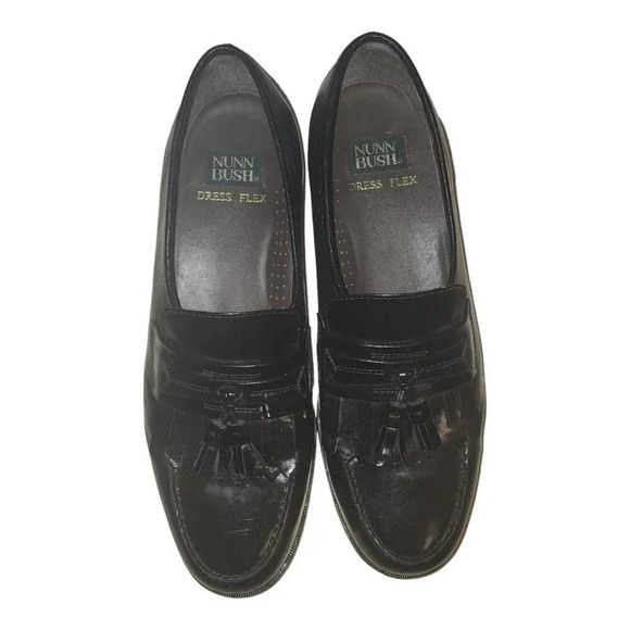 Nunn Bush Dress Shoes Men's Size 11 Black Flex Leather Closed Toe Pull On - Picture 1 of 7